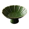 thumbnail image 3 of Ceramic Footed Bowl Countertop Decorative for Home Decor Room Green, 3 of 8