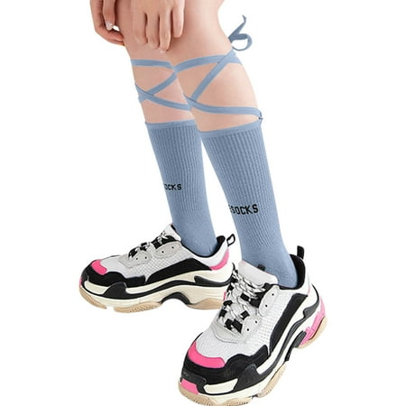

Heiheiup Women Autumn And Winter Matching Lace Thickened Warm Mid Tube Socks Women Thick Long Socks 4 Stockings