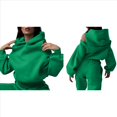 thumbnail image 3 of Conjunto de 2 Piezas para Mujer: Sudadera con Capucha de Gran Tamaño, Pantalones Deportivos Y2K, Ropa de Otoño Verde XXXL, 3 of 6