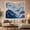 Blue Mountain Layers, variant on Mountain Lake Painting with Layered Cloudy Foreground Prominent, Mystical Fantasy for Space Lovers, Galaxy Room Decor, Housewarming Gift, Tapestry Wall Hanging for Bedroom and Dorm