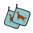 thumbnail image 1 of ""Caroline'S Treasures Irish Setter Checkerboard Azul Par De Agarraderas Bb3693Pthd 7.5Hx7.5W Multicolor"", 1 of 1