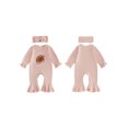 thumbnail image 2 of RUINIXCW Newborn Baby Girl Football Outfit Infant Baby Girl Pink Romper Spring Fall Winter Clothes Embroidery Rugby Bow Long Sleeve Jumpsuit Headband, 2 of 9