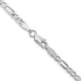 thumbnail image 2 of Diamond2Deal 14K White Gold 3mm Flat Figaro Chain Bracelet for Men 8", 2 of 6