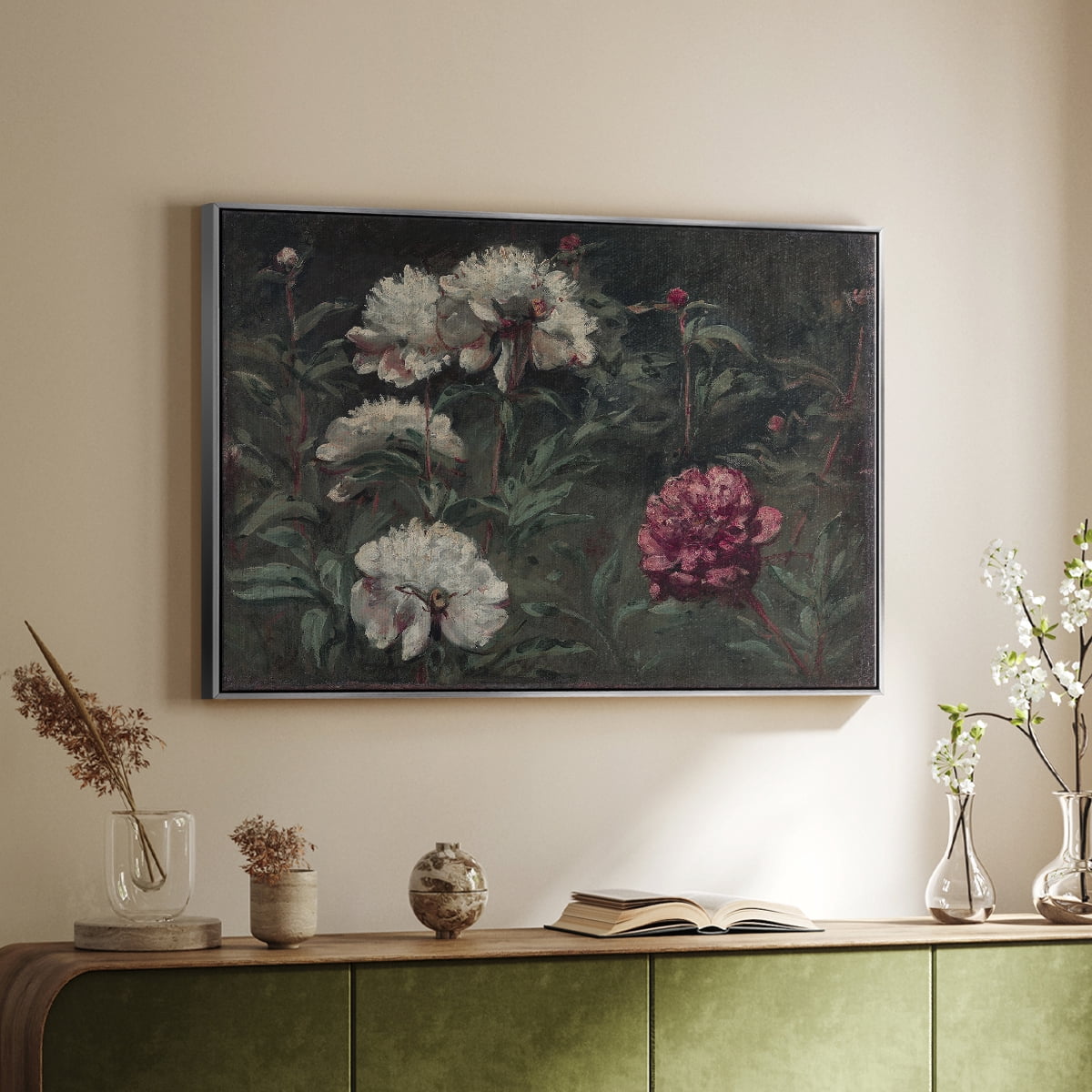 Vintage Botanical Print-LXXXVIII By Wexford Home Framed in Silver Wood Gallery Wrapped Canvas 17 in. x 25 in.