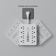 thumbnail image 6 of Multi-Hole 14-in-1 Power Strip: 8 AC Outlets, 4 USB-A & 2 USB-C Ports, Individual Switches, Overload Protection, Short Extension Cord for Home Office Travel Dorm Gaming, White or Black, 6 of 9