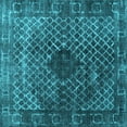 thumbnail image 1 of Ahgly Company Indoor Square Abstract Light Blue Contemporary Area Rugs, 3' Square, 1 of 4