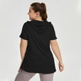 thumbnail image 4 of zbxnLI Plus Size Women's Yoga Tops with Hooded Quick Dry Workout Short Sleeve T-Shirts Athletic Tees, 4 of 7
