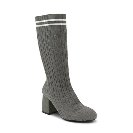 Olivia Miller 'Cunningham' Chunky Heel Knit Sweater Booties