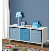 Badger Basket Three-Cubby Storage Unit, White/Blue