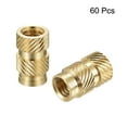 thumbnail image 3 of Uxcell Knurled Insert Nut M4 x 10mm L x 6mm OD Female Thread Brass Embedding Nut 60 Pack, 3 of 5