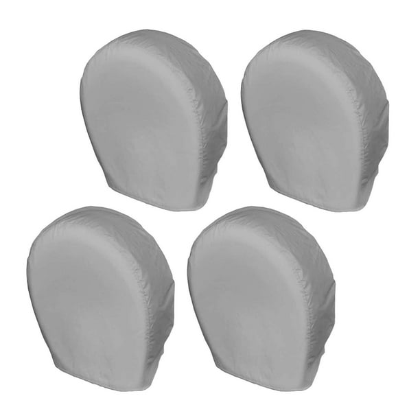 4 Uds cubiertas de neumáticos cubierta de protección de rueda de tela Oxford a prueba de sol a prueba de polvo para autocaravana remolque camió Talla M Gris