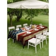 thumbnail image 5 of 60x120 Inch Outdoor Tablecloth with Umbrella Hole Zipper Rectangle Vintage American Flag Rectangular Tablecloths Outside Waterproof Country Stars Stripes Wood US Flag Patio Table Cover for Picnic, 5 of 8