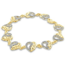 White Diamond Accent 14kt Gold-Plated Heart Bracelet, 7.50