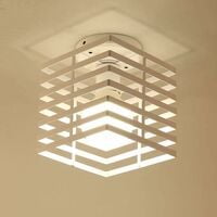 Industrial Ceiling Light Cage Chandelier Metal Iron Linear Pendant Lamp for Bedroom Kitchen Hallway, White White