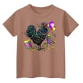 thumbnail image 3 of CCRFTGI Mardi Gras Shirt for Children Girls Size 8 Cute Carnival Themed Shirts Trendy Beads Tee Party Crew Neck New Orleans Party Custume Tops Light Brown 2-3 Years, 3 of 3