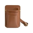 thumbnail image 3 of Riñonera para herramientas de peluquería, bolsa para cinturón de peluquería, bolsa de almacenamiento portátil, organizador profesional de brochas de m marrón, 3 of 8