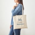 thumbnail image 3 of CafePress - Elegant 50Th Anniversary Tote Bag - Unisex Canvas Tote Bag, Beige, 1-Piece, 3 of 6