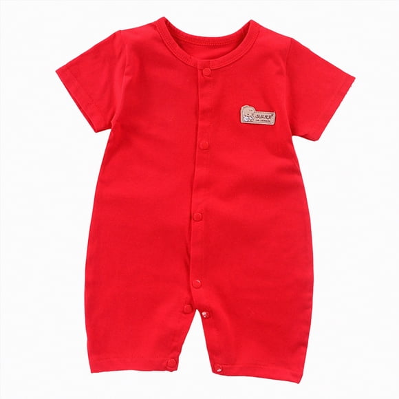 Gubotare Newborn Baby Boy Clothes Summer Clothes Baby Clothes Romper Baby Outfit Newborn Boy Girl Summer Clothes 0 3 6 9 12 18 24 Months (Red,0-6 Months)