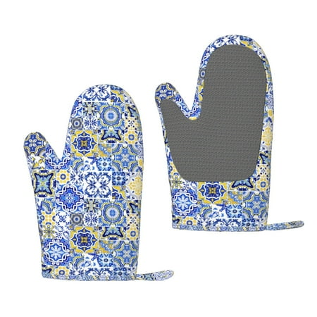 

Junzan Watercolor Artwork for Oven Mitts 2 Piece Set BBQ Gloves Grilling Gloves Heat Resistant Oven Gloves Kitchen Silicone Oven Mitts for Barbecue/Cooking/Baking