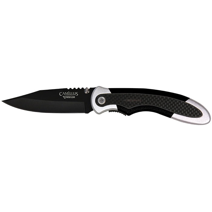 Camillus Cameleon 8.75" Folding Pocket Knife, 3.5" Drop-Point Blade, Black