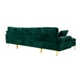 thumbnail image 5 of U-shaped Sectional Sofa Set with Removable Ottoman, Modern Modular Sofa Couch with 2 Pillows and Padded Back Cushion for Living Room Bedroom Office, Green, 5 of 7