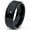 Black Bevel Polish Tungsten, variant on Tungsten Police Cop Authority Crest Badge Band Ring 8mm Men Women Comfort Fit Black Dome Brushed Polished