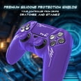 thumbnail image 6 of PlayVital Mecha Edition Silicone Cover Compatible with ps5 Controller with 2 Joystick Caps and 6 Stickers, Shockproof Non-Slip Grip Protector Accessories, Fits for ps5 Charging Station - Purple, 6 of 9