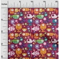 thumbnail image 2 of oneOone Cotton Poplin Twill Dark Magenta Fabric Kids Fish Sewing Material Print Fabric By The Yard 56 Inch Wide, 2 of 4