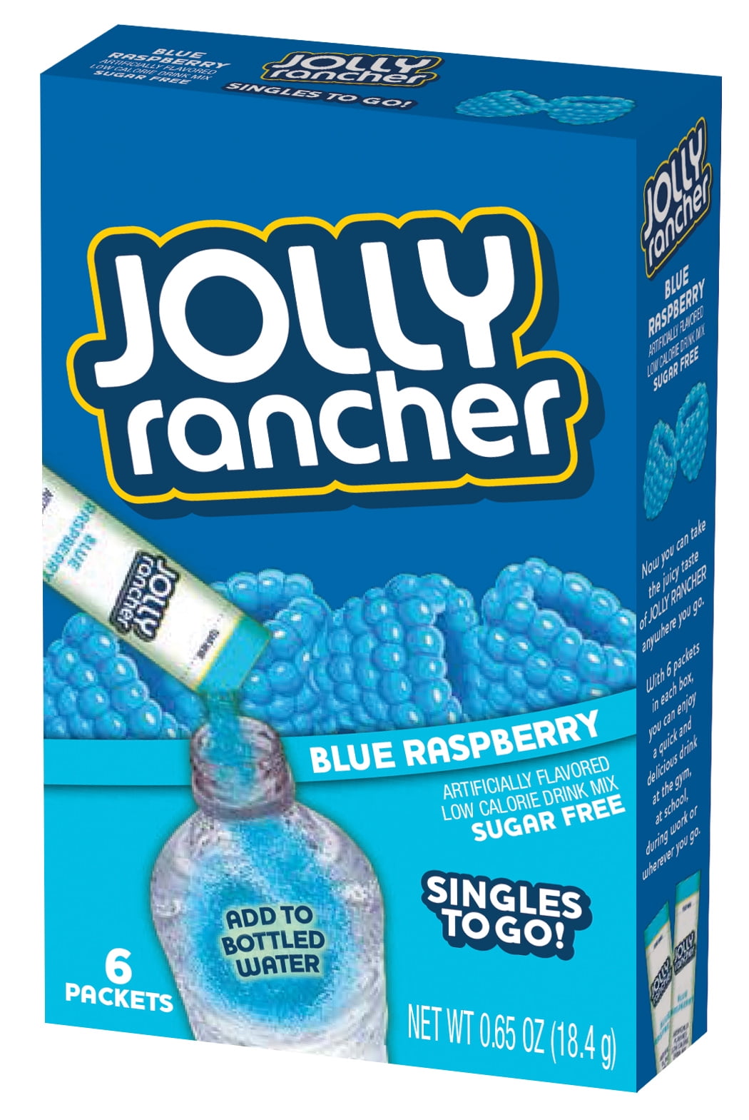 (6 Pack) Jolly Rancher Drink Mix Singles To Go! Blue Raspberry, 6ct box