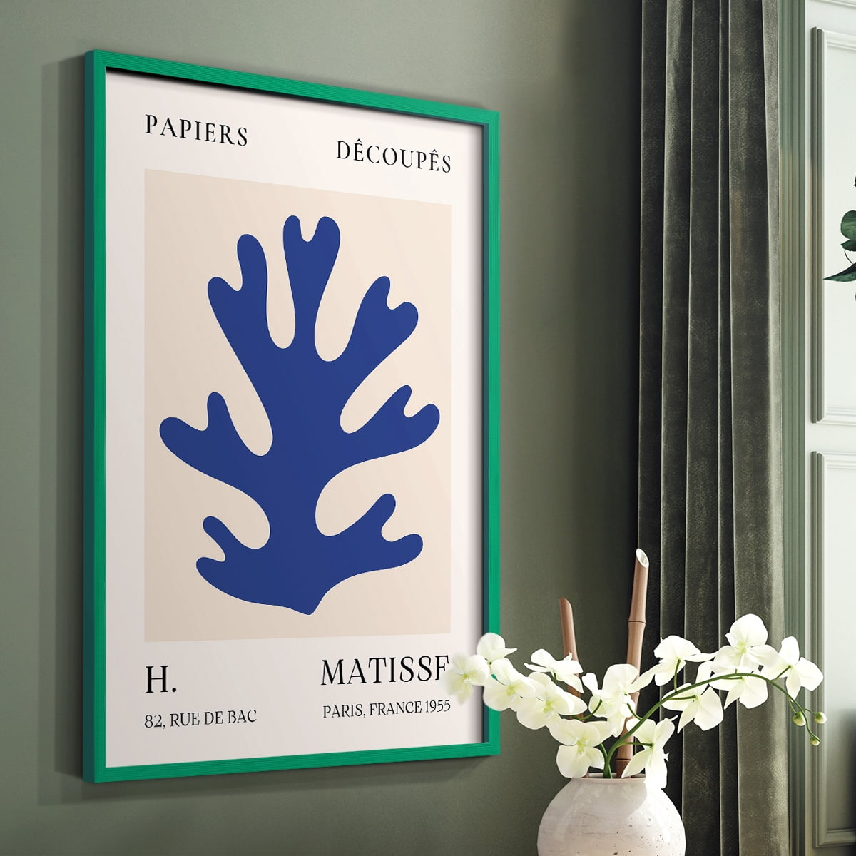 Matisse CLVII Framed Print in Green Solid Wood 11 x 14 Framed Print