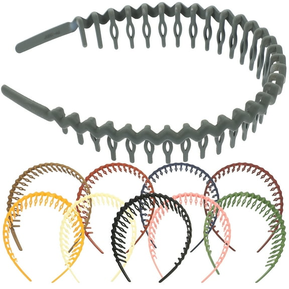 HOMEMAXS Stylish Plastic Headbands for Women Assorted Color Firm Grip with Teeth Comfortable for Thick Hair