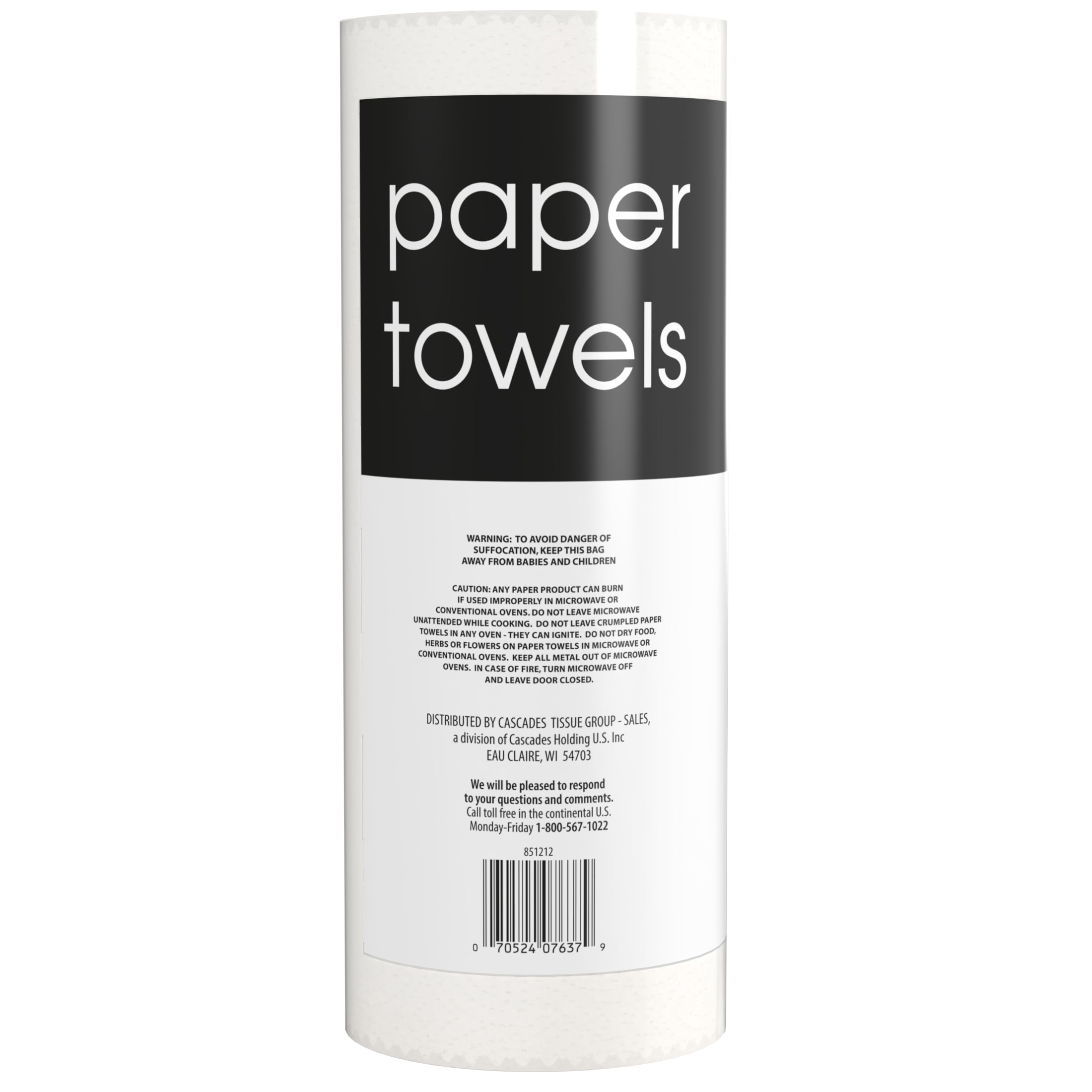 Black and White, 2-Ply Paper Towels, White, 88 Sheets