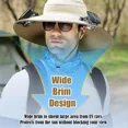thumbnail image 3 of ASTRAEA Solar Fan Hat, Wide Brim Sun Hat with 2 Solar Fan, UPF 50+ Fishing Hat for Men Women, Outdoor Bucket Cap for Hiking Camping Fishing, Grey, 3 of 10