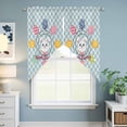 thumbnail image 6 of Swag Curtains Valances for Windows, Happy Easter Short Kitchen Window Curtains Over Sink, Cute Easter Bunny Eggs Cafe Curtains Panel Set Of 2,Rod Pocket, 36 Inches Length Blue Plaid, 6 of 9