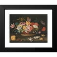 thumbnail image 2 of Balthasar van der Ast 24x19 Black Modern Framed Museum Art Print Titled - Flowers in a Wicker Basket on a Table (1625), 2 of 5