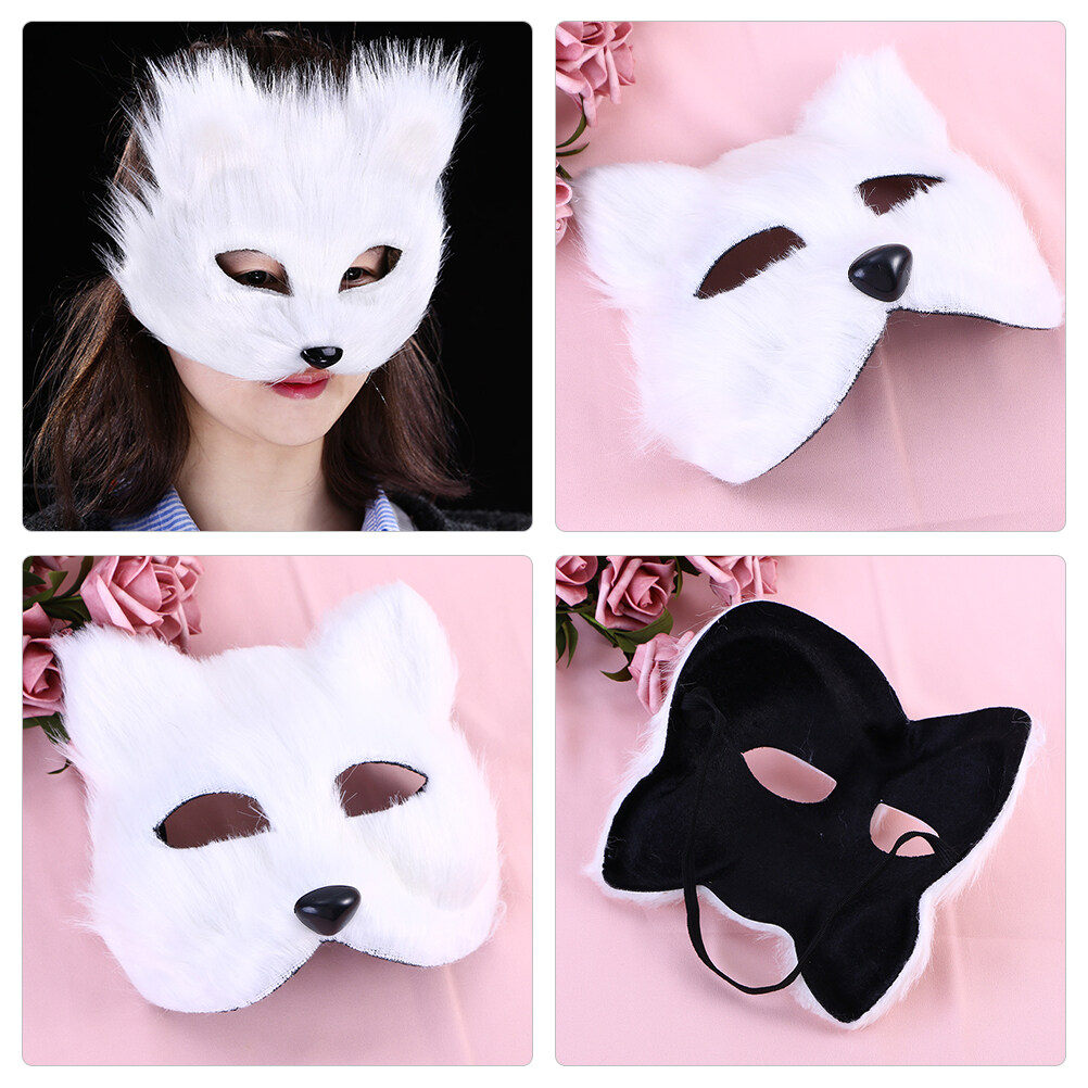 ZFKJERS Cosplay Fox Cat Furry Mask Masquerade Half