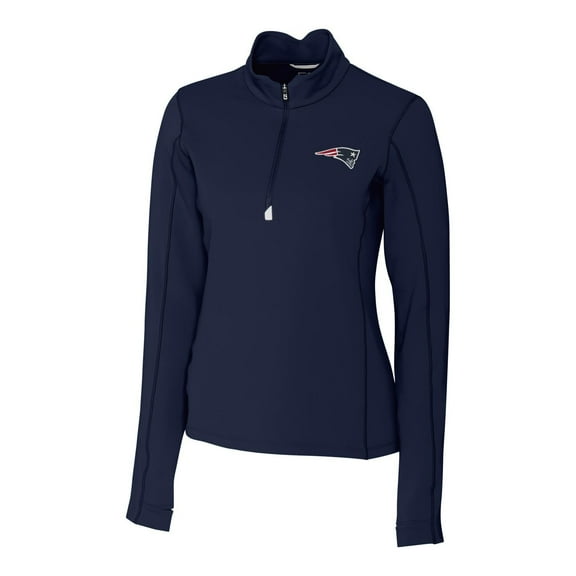 Women's Cutter & Buck Navy New England Patriots Traverse Half-Zip Pullover Jacket