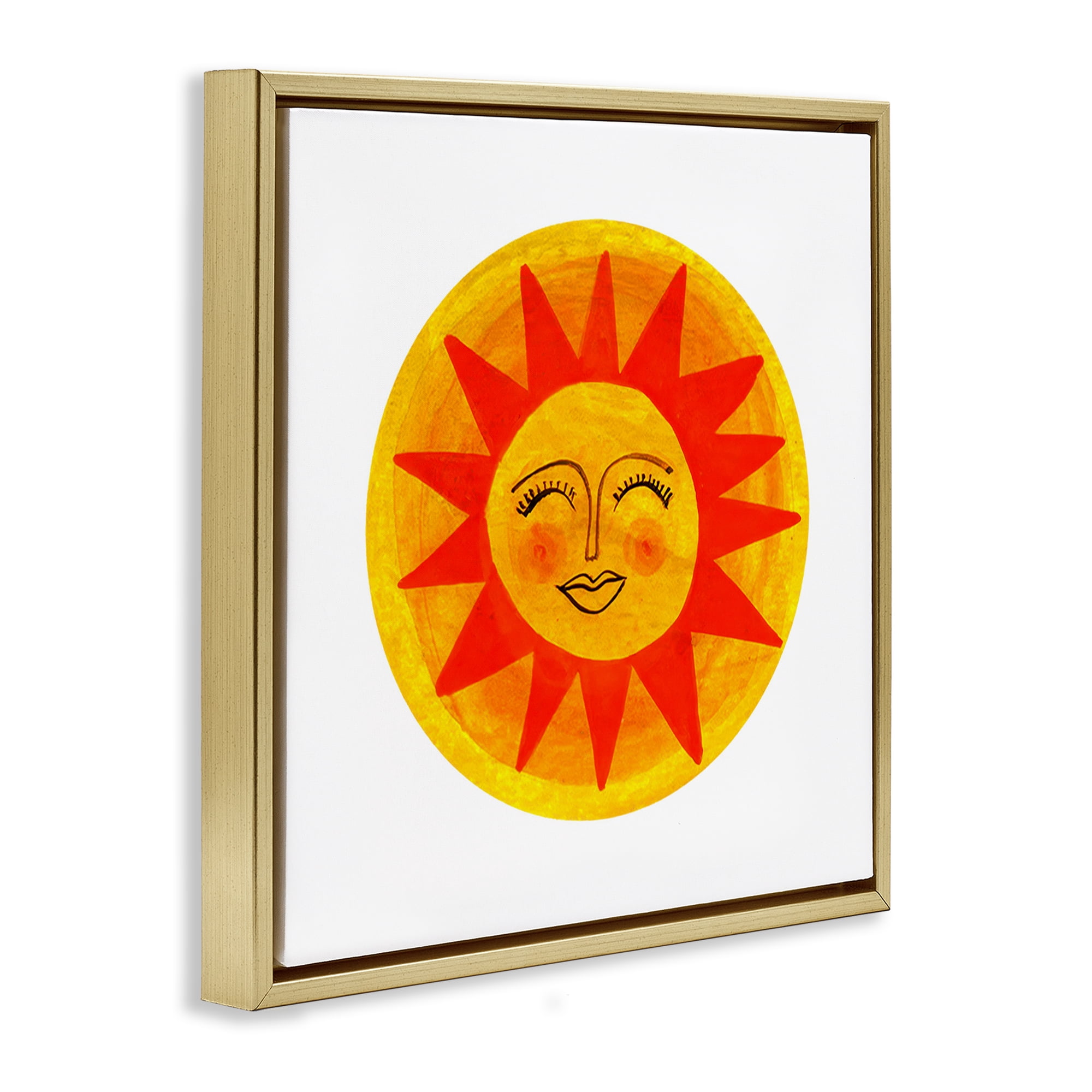 Stupell Industries Warm Fiery Sun Gold Framed Floater Canvas Wall Art, design by Katherine Herrell Studio