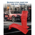 thumbnail image 3 of Heavy Duty Low Profile Car Ramps 8" Lift (2 Pack) - 8000LB Capacity Solid Steel Auto Ramps for Trucks, SUVs - Ideal for Oil Changes, Tire Rotation & Maintenance - 4000LB Per Ramp, Red, 3 of 6
