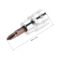 thumbnail image 2 of Unique Bargains 3/8' Drive x PH2 Phillips Bit Socket, S2 Steel Bits, CR-V Sockets 2' Length (For Hand Use Only), 2 of 3
