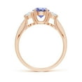 thumbnail image 2 of ANGARA Natural Prong Set Tanzanite and Diamond Three Stone Engagement Ring in 14K Rose Gold for Women (Size-6mm) | December Birthstone, Anniversary, Jewelry Gift for Women | Natural Tanzanite Ring, 2 of 9