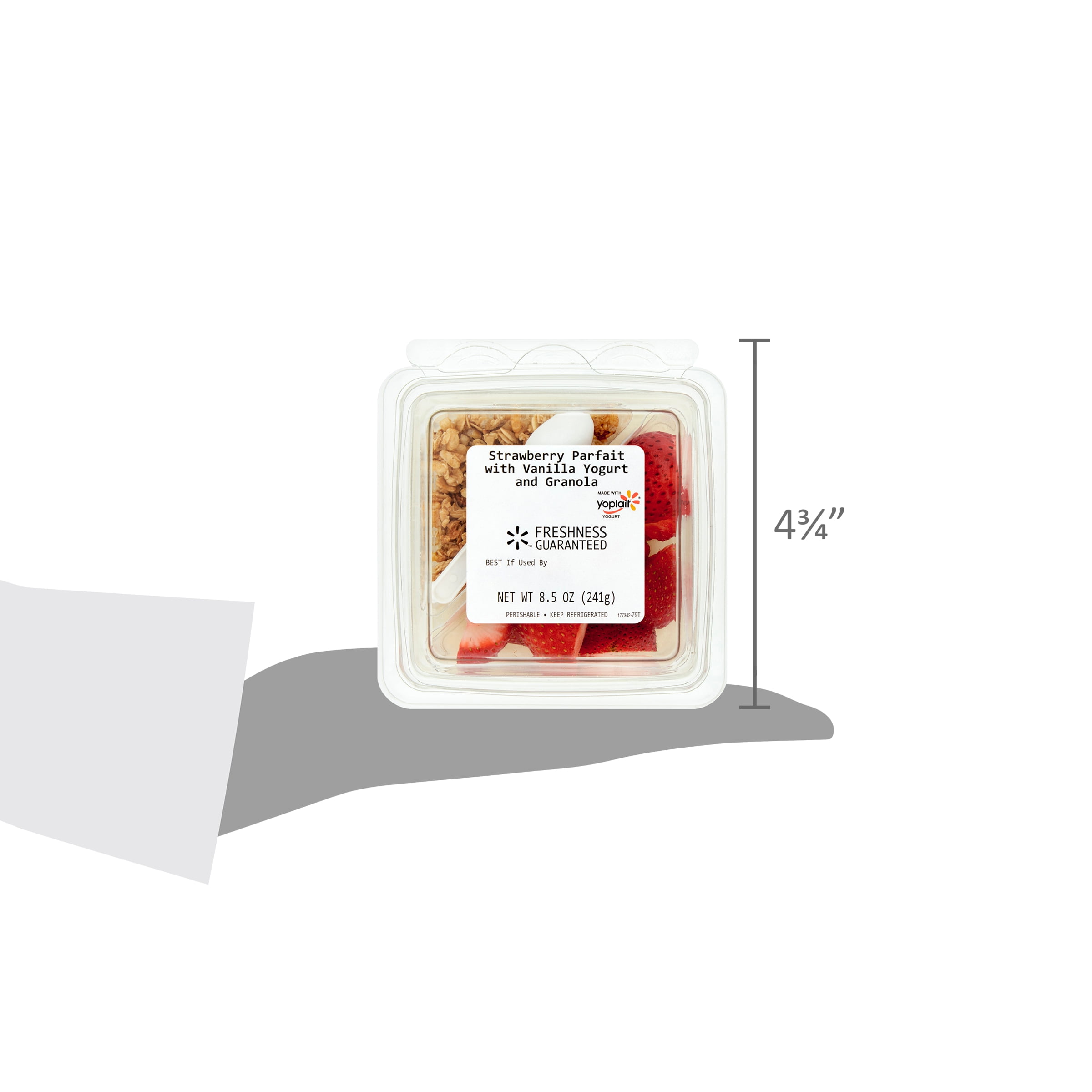 Freshness Guaranteed Strawberry Parfait with Vanilla Yogurt and Granola, 8.5 oz Plastic Tub