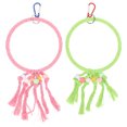 thumbnail image 1 of Miangastore 2pcs Bird Cage Toy Hanging Parrot Climbing Toy Hanging Circle Parrot Stand Ring, 1 of 8