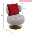 thumbnail image 4 of 360°Swivel Accent Chair Armchair, Round Barrel Chair in Fabric with Gold Base, Soft Plump Pillow for Living Room Bedroom, 4 of 6