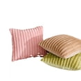 thumbnail image 6 of Taibuwu throw pillow covers 18x18 inch set of 2 fuzzy striped soft pillowcase with velvet back faux rabbit fur cushion covers decorative home decor for spring couch sofa bedroom livingroom, 6 of 6