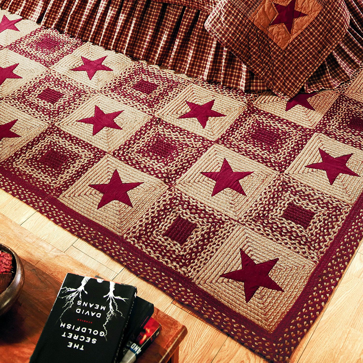 IHF RUGS Star Wine Braided Rug Collection 
