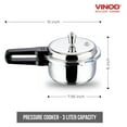 thumbnail image 3 of Pressure Cooker Stainless Steel – Outer Lid - 3 Liter – Induction Base Cooker – Indian Pressure Cooker – Sandwich Bottom – Best Used For Indian Cooking, Soups, and Rice Recipes, Quinoa, 3 of 8