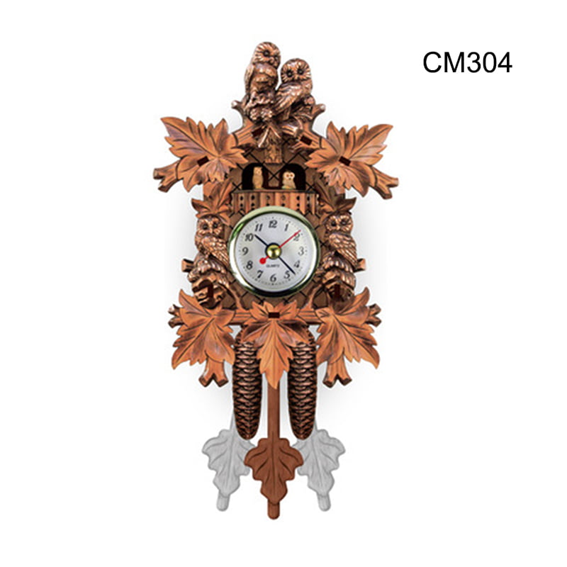 Antique Style Wooden Cuckoo Wall Clock for Bedroom Living Room Office Decoration 