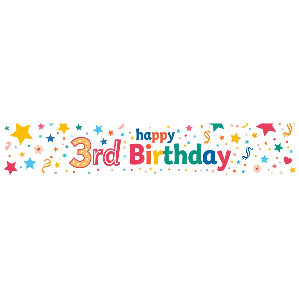 Happy Birthday 3rd Celebration Backdrop Banner Party Decoration Background Photography Props Supplies Decors Balloon Theme