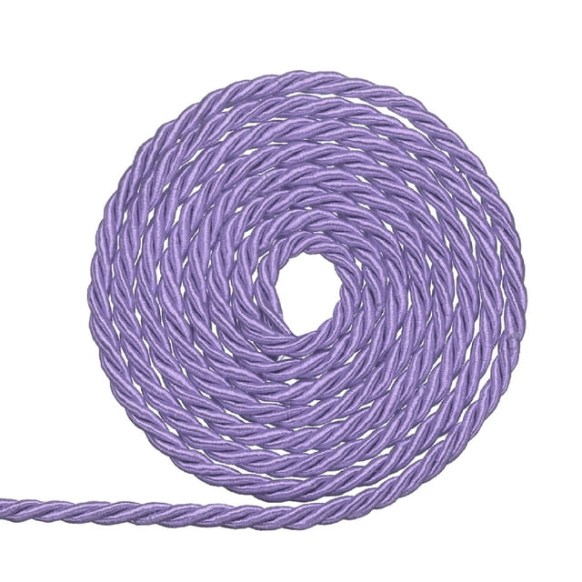 Cordón Retorcido Uxcell, Cuerda de Trim de 3mm/11 Yardas, Cuerda de Poliéster de 3 Capas para Decoración del Hogar y Manualidades DIY, Púrpura